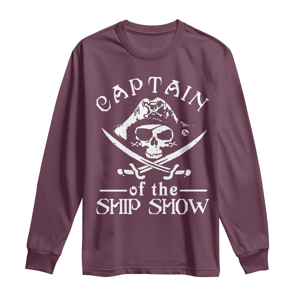 Funny Pirate Long Sleeve Shirt Captain Ship Show Boater Boating Captain