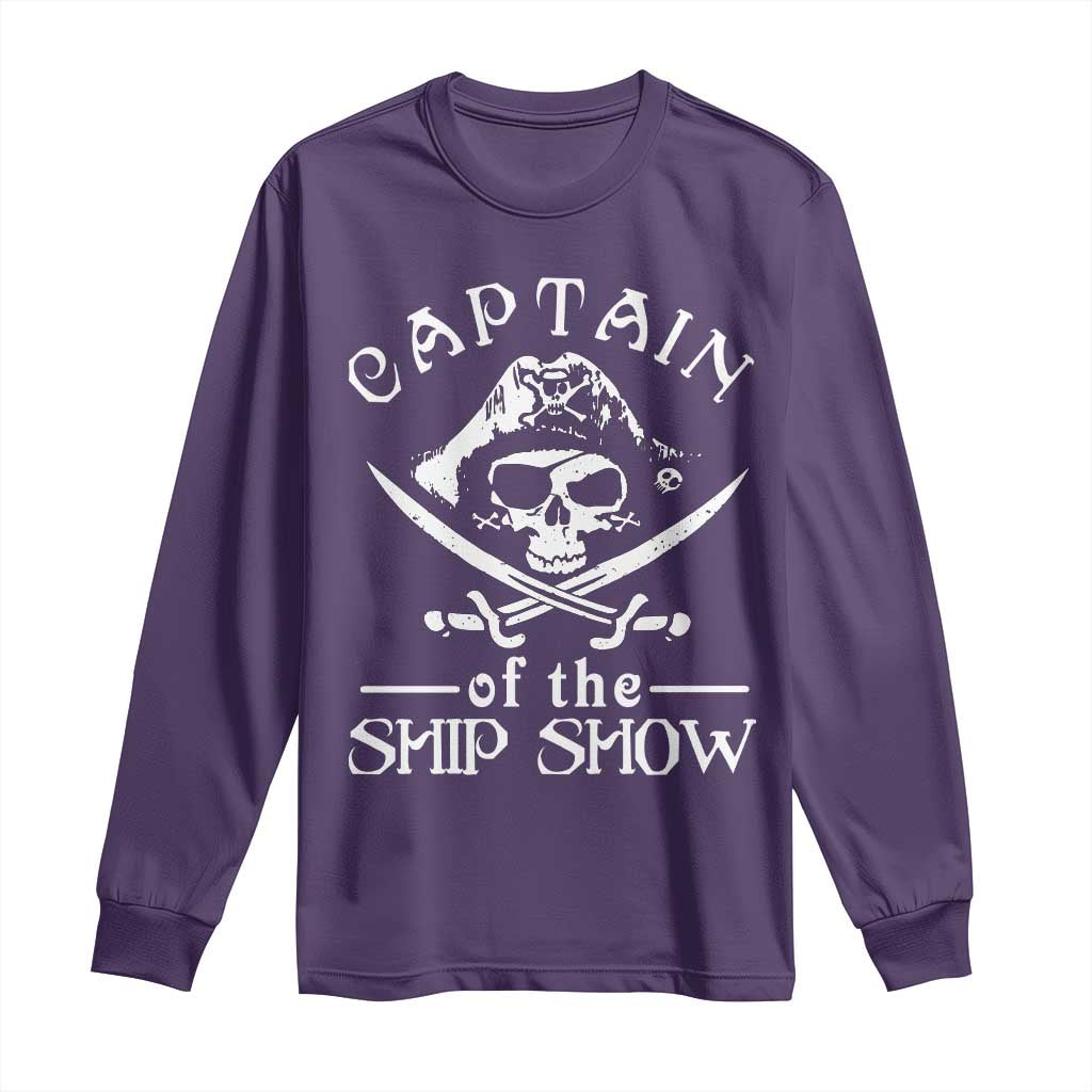 Funny Pirate Long Sleeve Shirt Captain Ship Show Boater Boating Captain