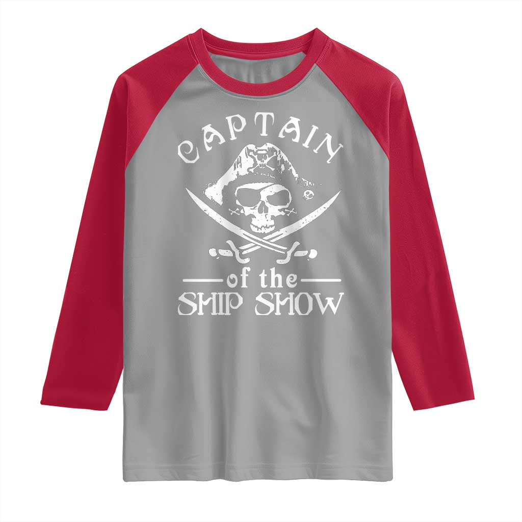 Funny Pirate Raglan Shirt Captain Ship Show Boater Boating Captain