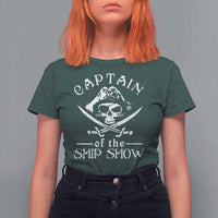 Funny Pirate T Shirt For Women Captain Ship Show Boater Boating Captain
