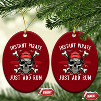 Funny Pirate Skull Ceramic Ornament Instant Pirate Just Add Rum Funny Jolly Roger Crossbones - Wonder Print Shop