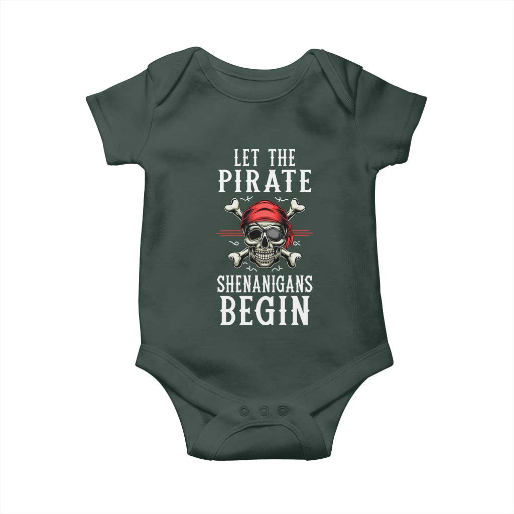 Let The Pirate Shenanigans Begin Baby Onesie Pirate Skull
