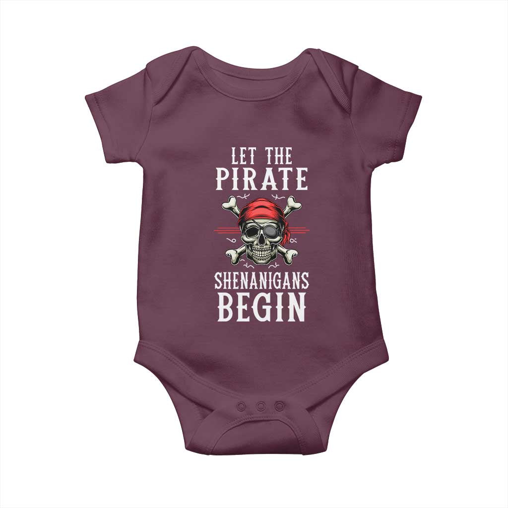 Let The Pirate Shenanigans Begin Baby Onesie Pirate Skull