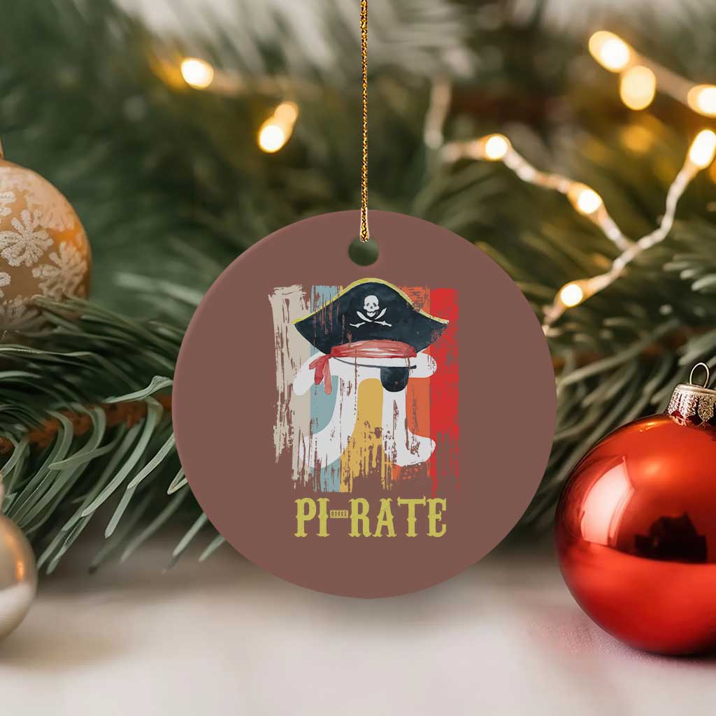 Funny Pi-rate Ceramic Ornament Pi Day Math Geek Pirate Lover - Wonder Print Shop