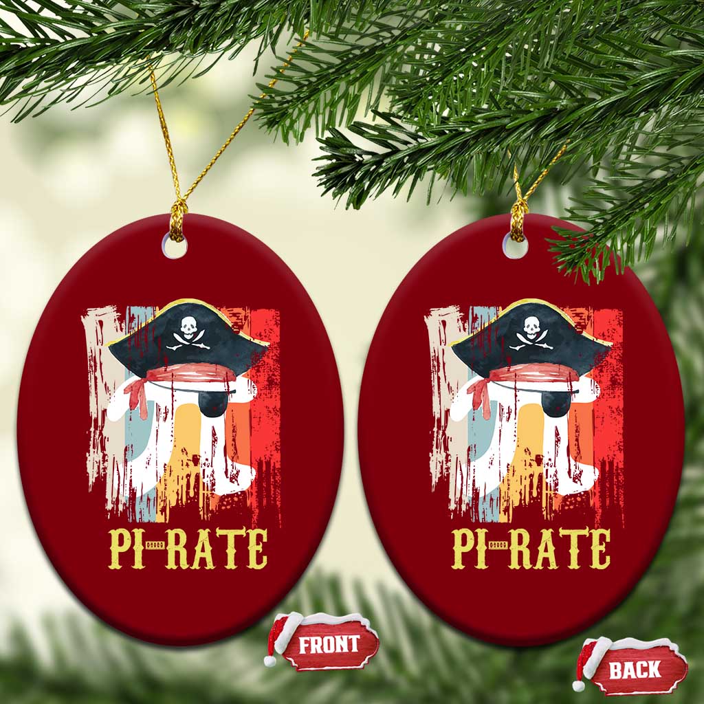 Funny Pi-rate Ceramic Ornament Pi Day Math Geek Pirate Lover - Wonder Print Shop