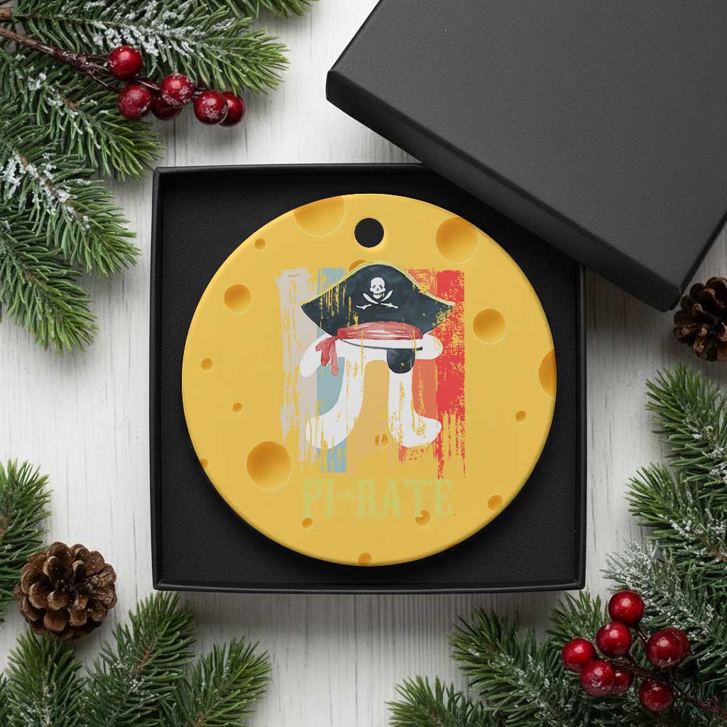 Funny Pi-rate Ceramic Ornament Pi Day Math Geek Pirate Lover - Wonder Print Shop