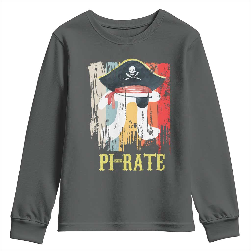 Funny Pi-rate Youth Sweatshirt Pi Day Math Geek Pirate Lover