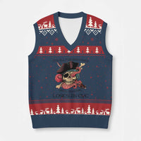 Funny Pirate V-Neck Knit Sweater Vest All Fun And Games Until Someone Loses an Eye - Wonder Print Shop
