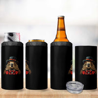 Cute Groundhog 4 in 1 Can Cooler Tumbler Woodchuck Day Animal Lover