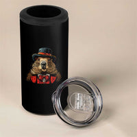 Cute Groundhog 4 in 1 Can Cooler Tumbler Woodchuck Day Animal Lover