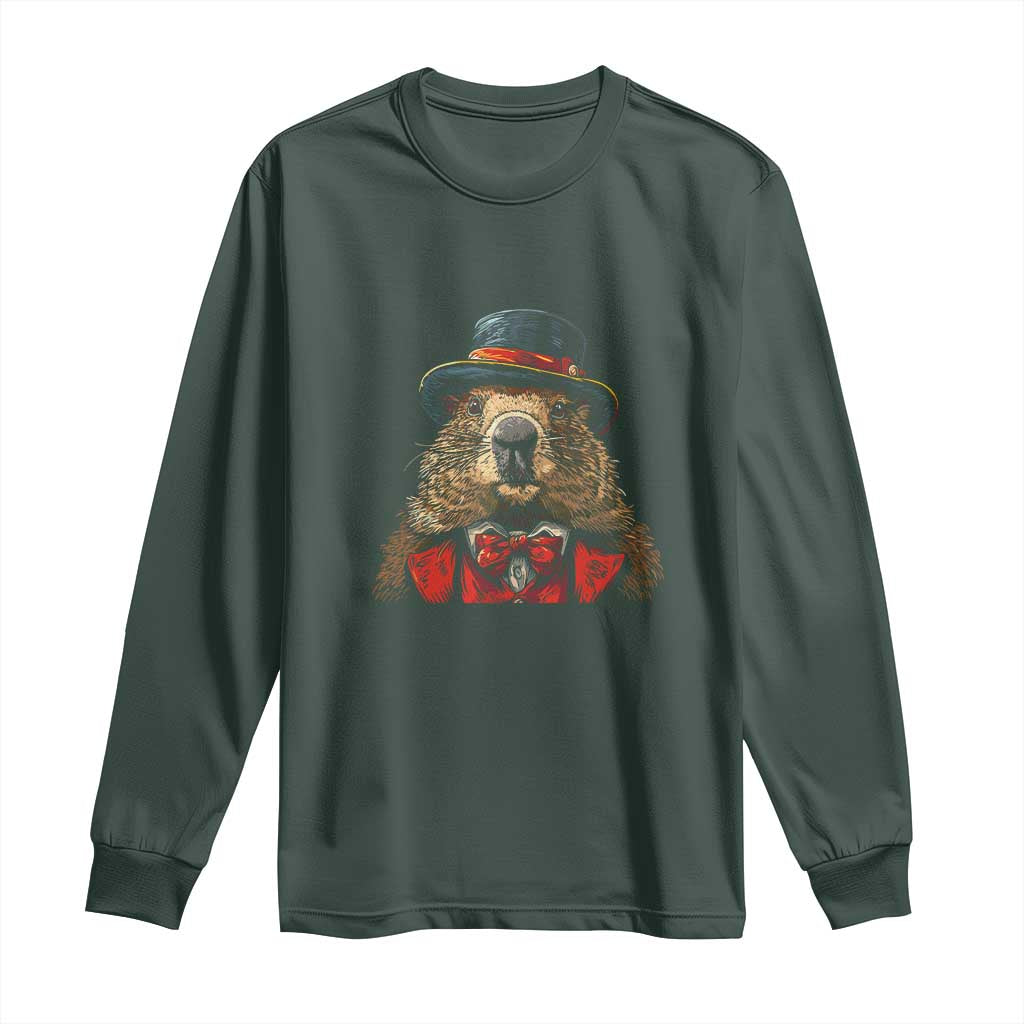 Cute Groundhog Long Sleeve Shirt Woodchuck Day Animal Lover