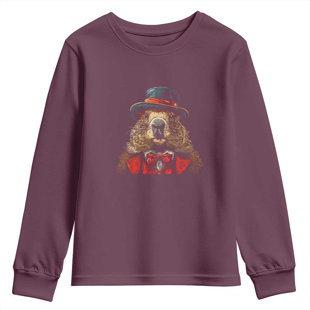 Cute Groundhog Youth Sweatshirt Woodchuck Day Animal Lover