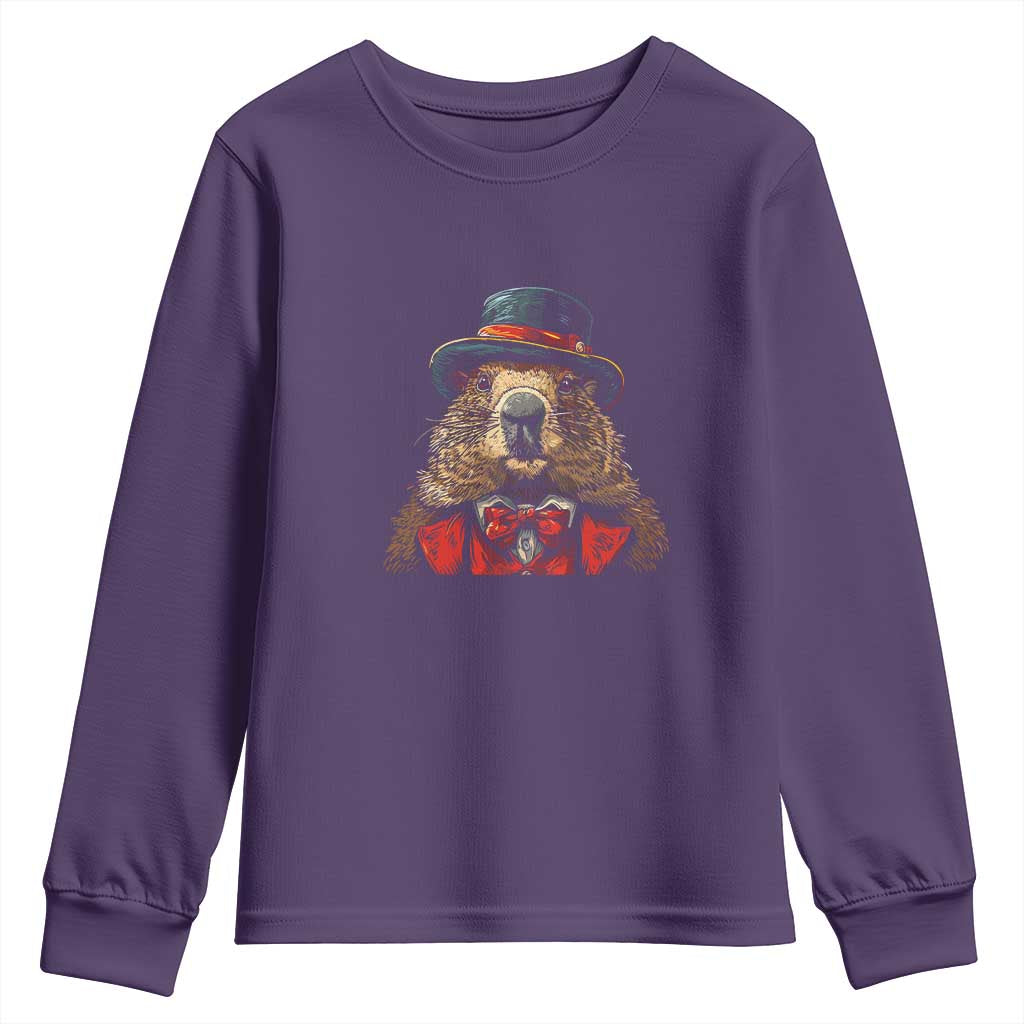 Cute Groundhog Youth Sweatshirt Woodchuck Day Animal Lover