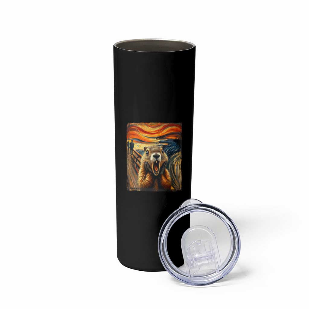 Funny Scream Groundhog Skinny Tumbler Woddchuck Day