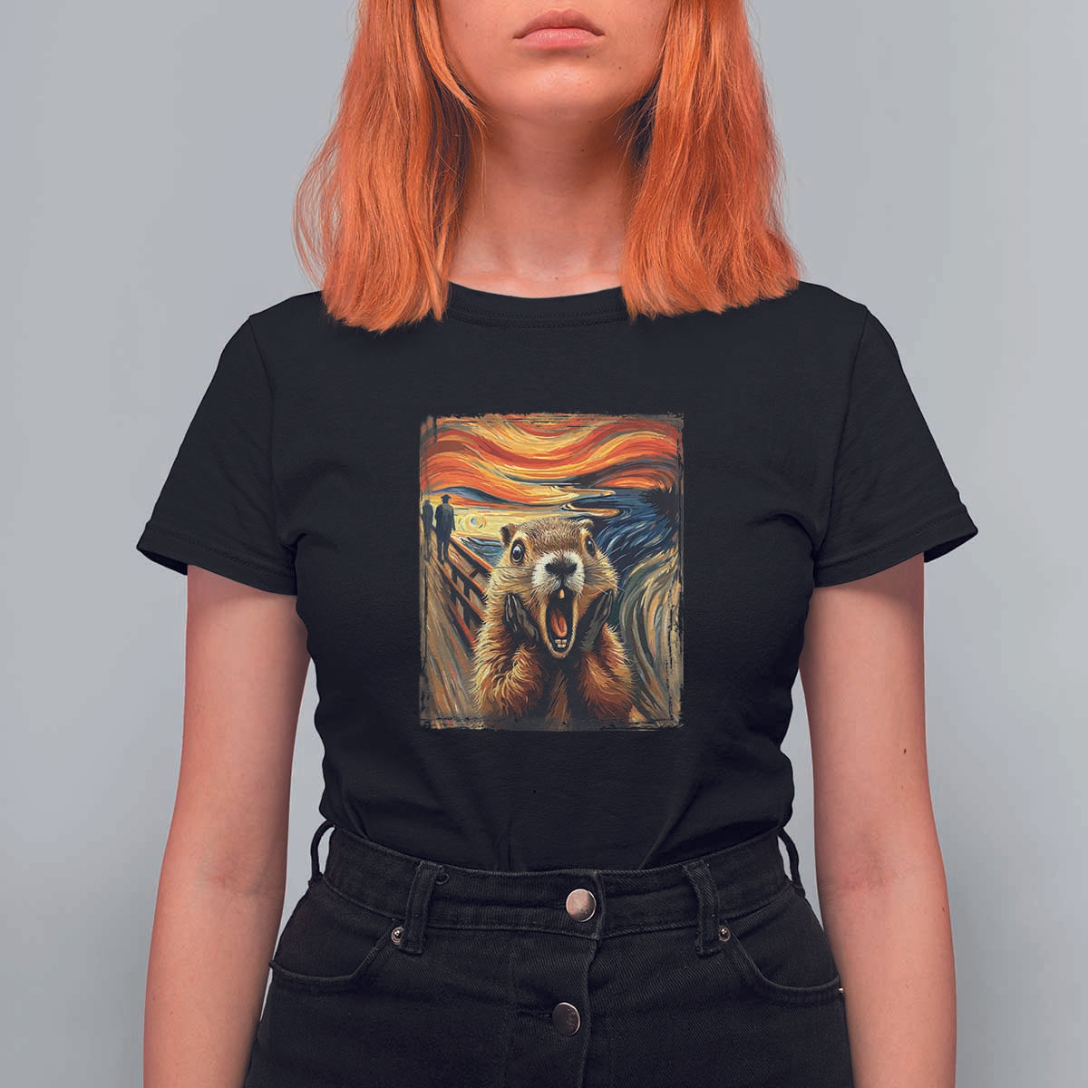 Funny Scream Groundhog T Shirt For Women Woddchuck Day