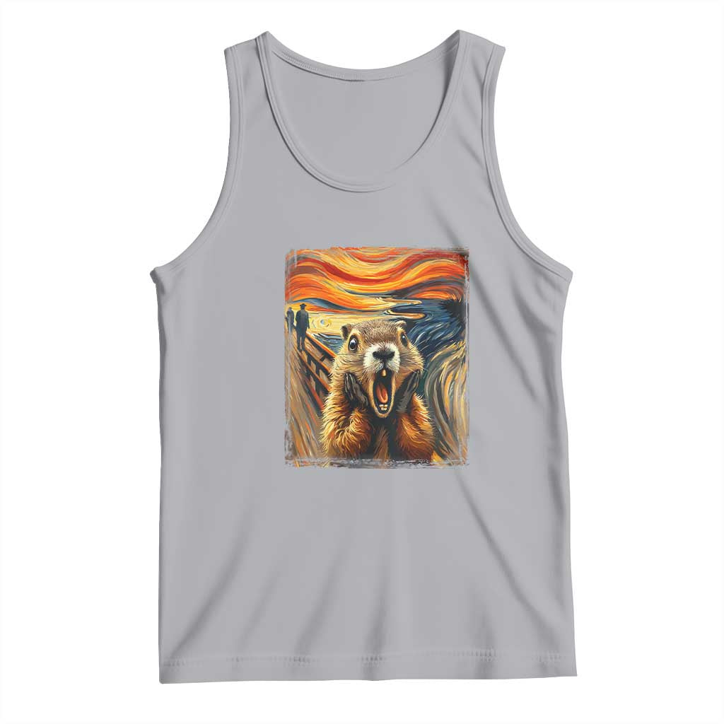 Funny Scream Groundhog Tank Top Woddchuck Day