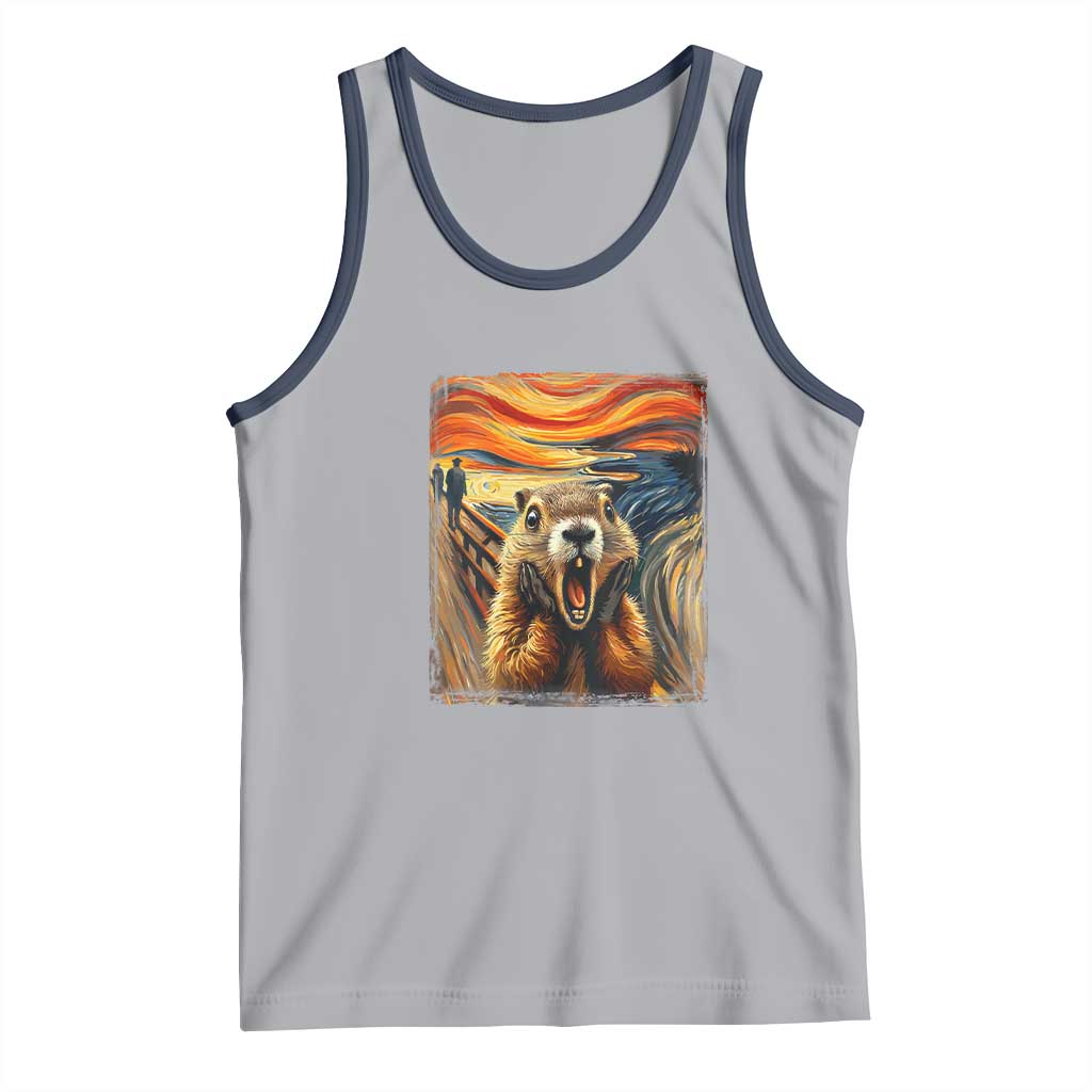Funny Scream Groundhog Tank Top Woddchuck Day
