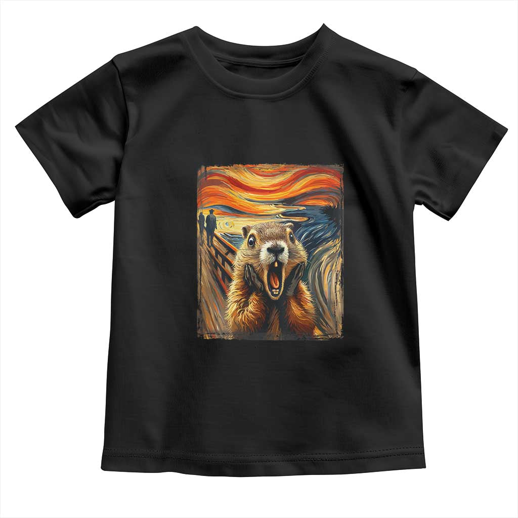 Funny Scream Groundhog Toddler T Shirt Woddchuck Day