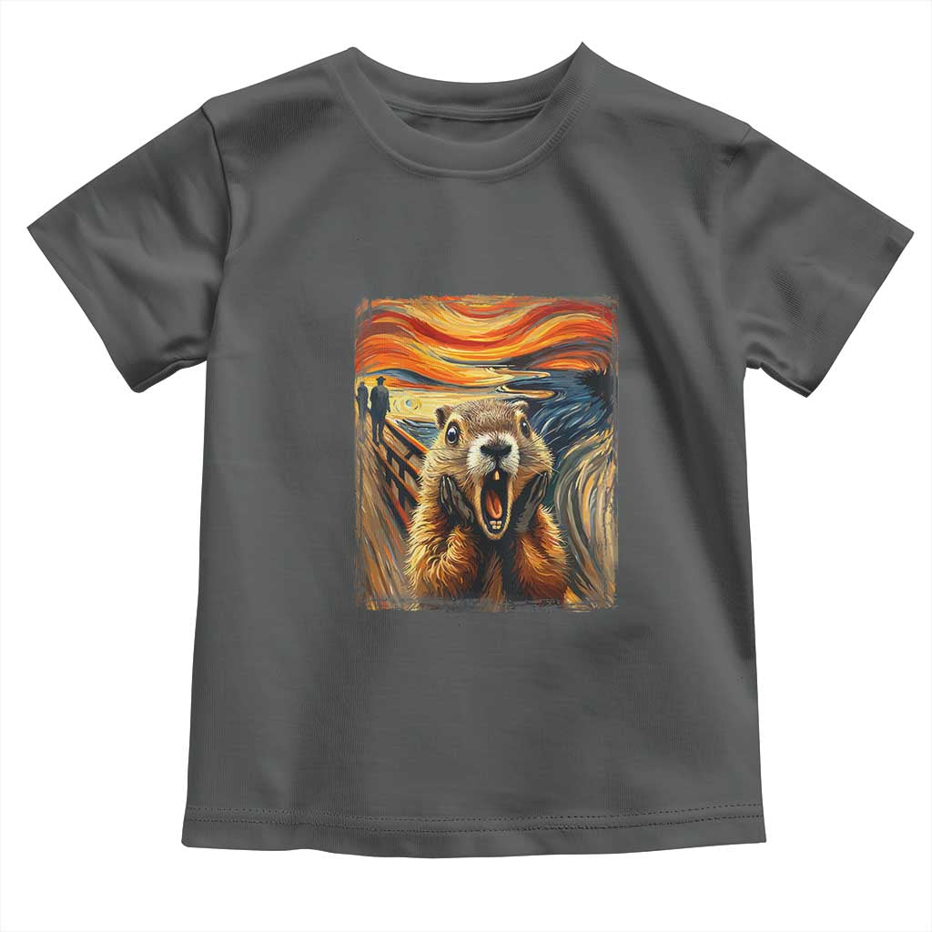 Funny Scream Groundhog Toddler T Shirt Woddchuck Day