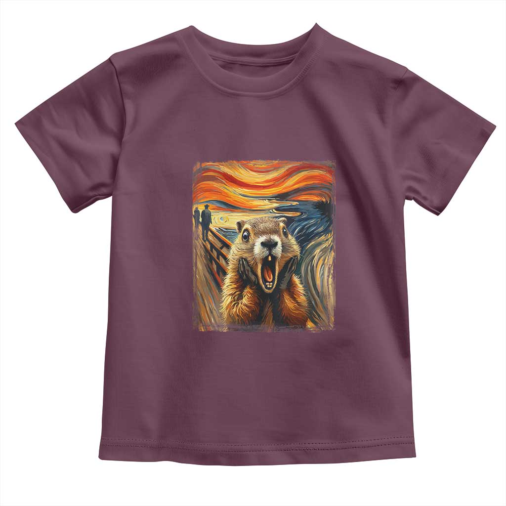 Funny Scream Groundhog Toddler T Shirt Woddchuck Day