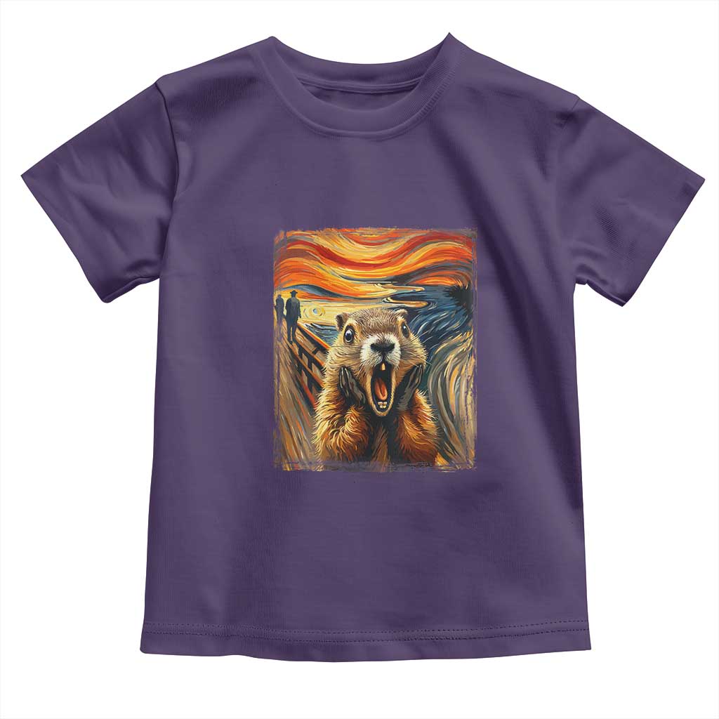Funny Scream Groundhog Toddler T Shirt Woddchuck Day
