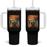 Funny Scream Groundhog Tumbler With Handle Woddchuck Day