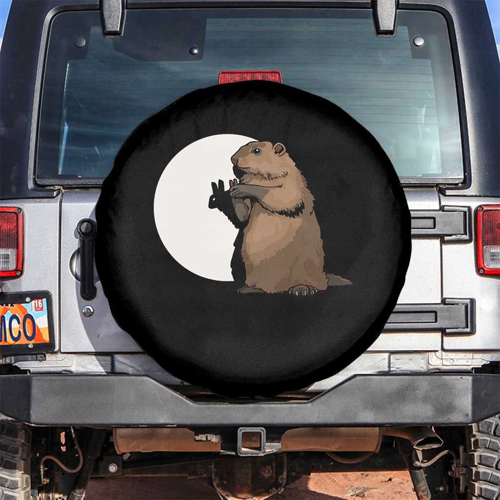 Groundhog Shadow Meteorlogy Spare Tire Cover Woodchuck Puppet Funny Gift