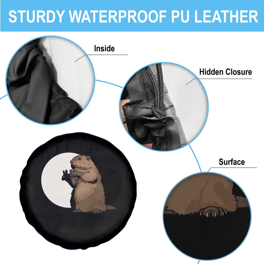 Groundhog Shadow Meteorlogy Spare Tire Cover Woodchuck Puppet Funny Gift