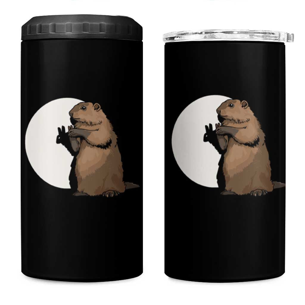 Groundhog Shadow Meteorlogy 4 in 1 Can Cooler Tumbler Woodchuck Puppet Funny Gift