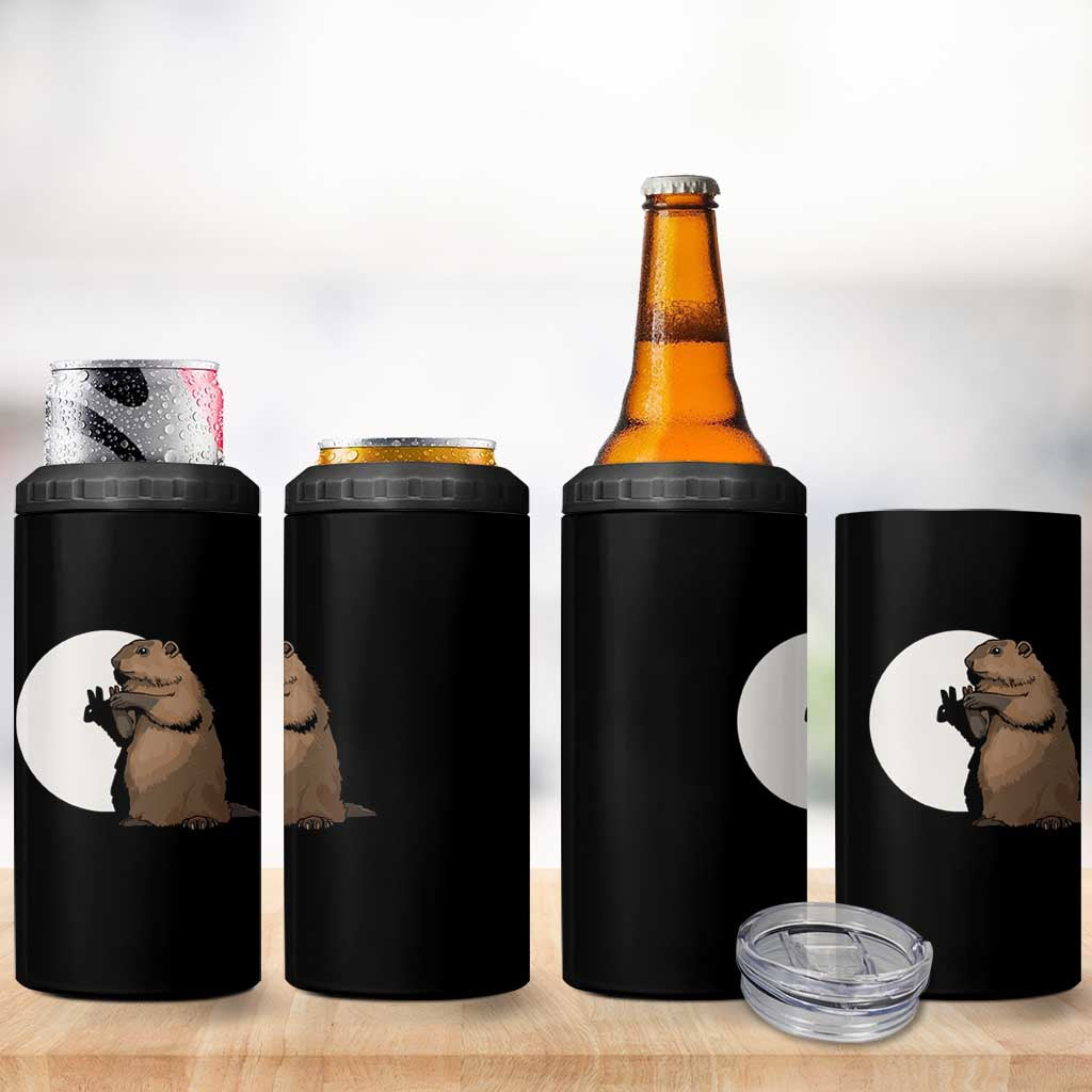 Groundhog Shadow Meteorlogy 4 in 1 Can Cooler Tumbler Woodchuck Puppet Funny Gift