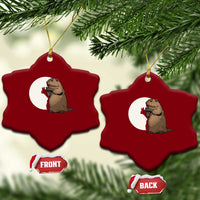 Groundhog Shadow Meteorlogy Ceramic Ornament Woodchuck Puppet Funny Gift - Wonder Print Shop