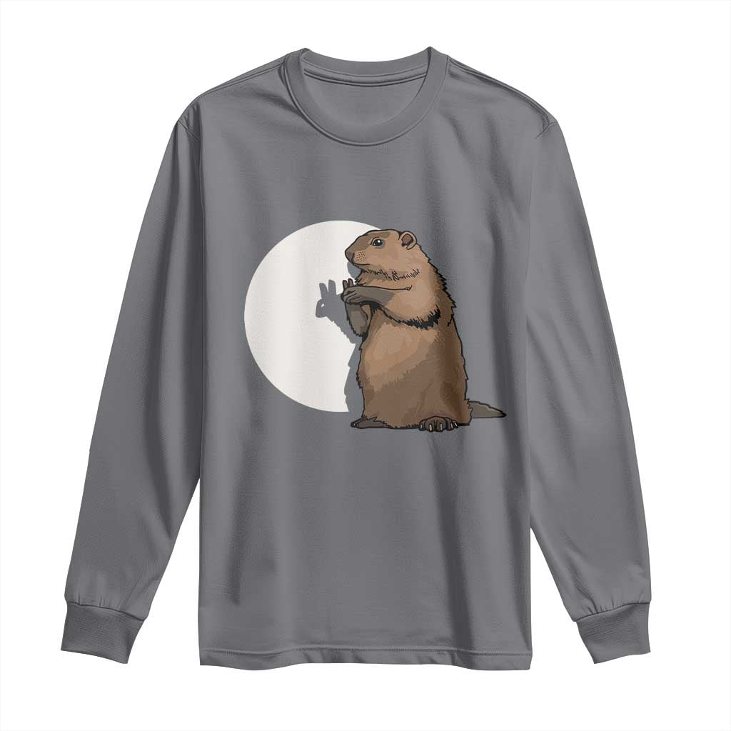 Groundhog Shadow Meteorlogy Long Sleeve Shirt Woodchuck Puppet Funny Gift