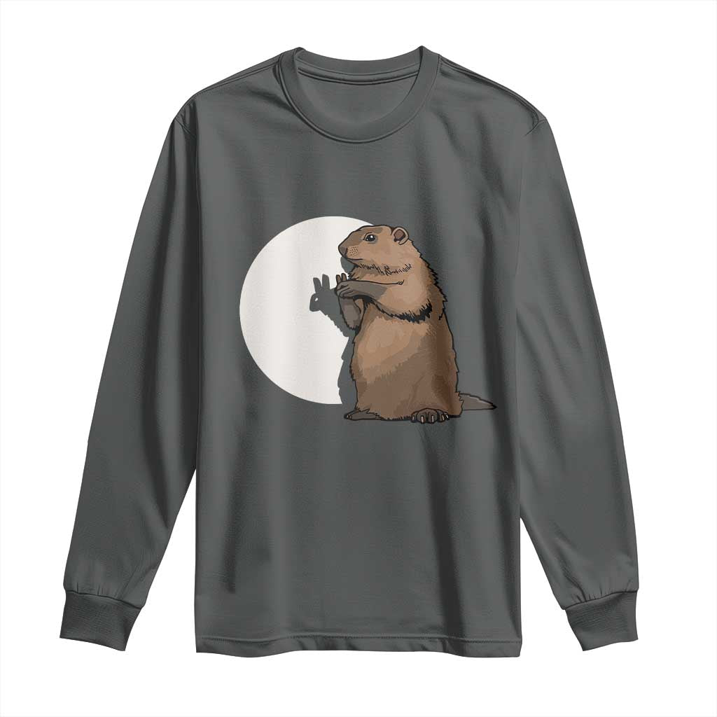Groundhog Shadow Meteorlogy Long Sleeve Shirt Woodchuck Puppet Funny Gift