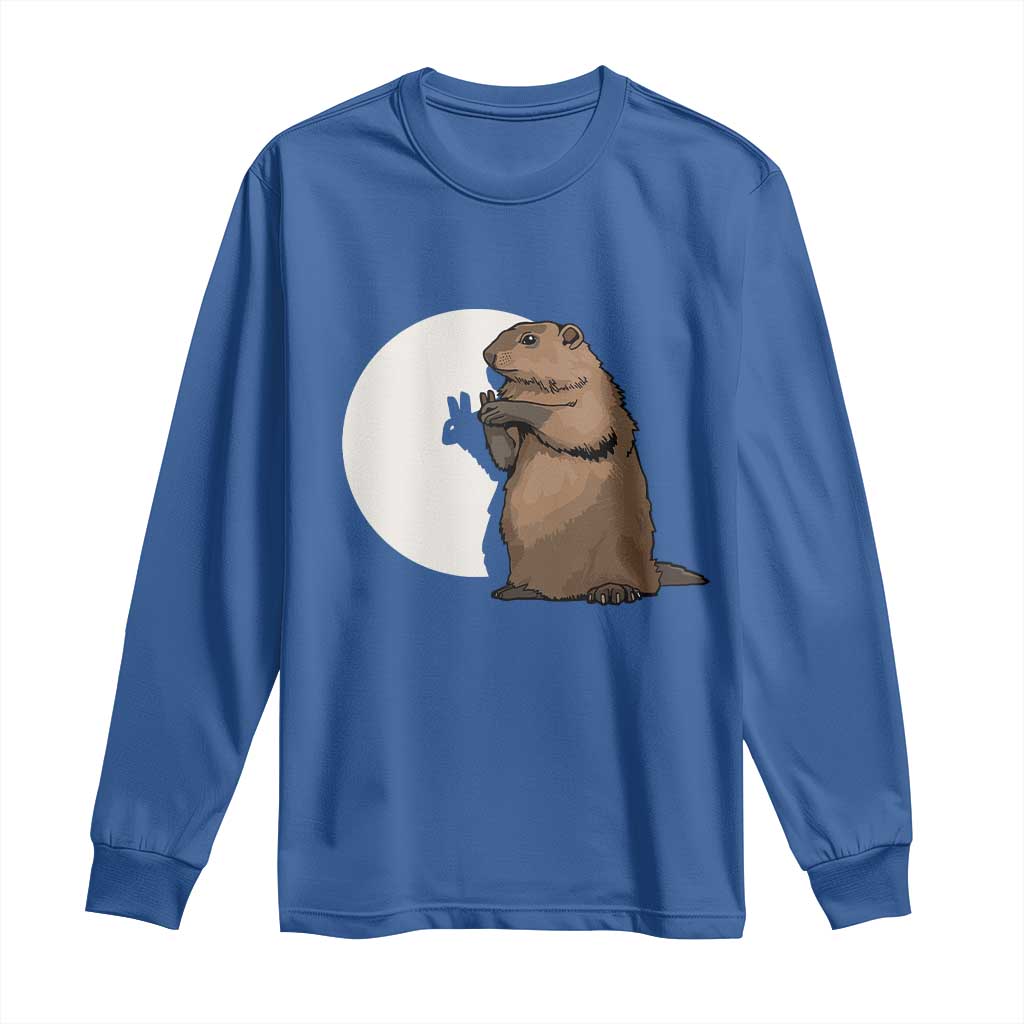 Groundhog Shadow Meteorlogy Long Sleeve Shirt Woodchuck Puppet Funny Gift