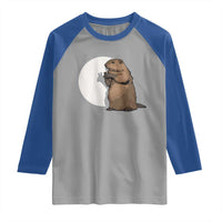 Groundhog Shadow Meteorlogy Raglan Shirt Woodchuck Puppet Funny Gift