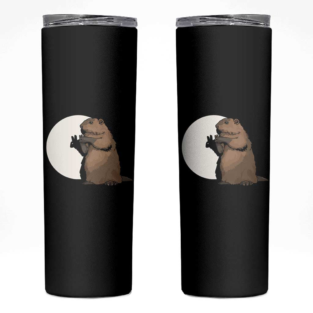Groundhog Shadow Meteorlogy Skinny Tumbler Woodchuck Puppet Funny Gift