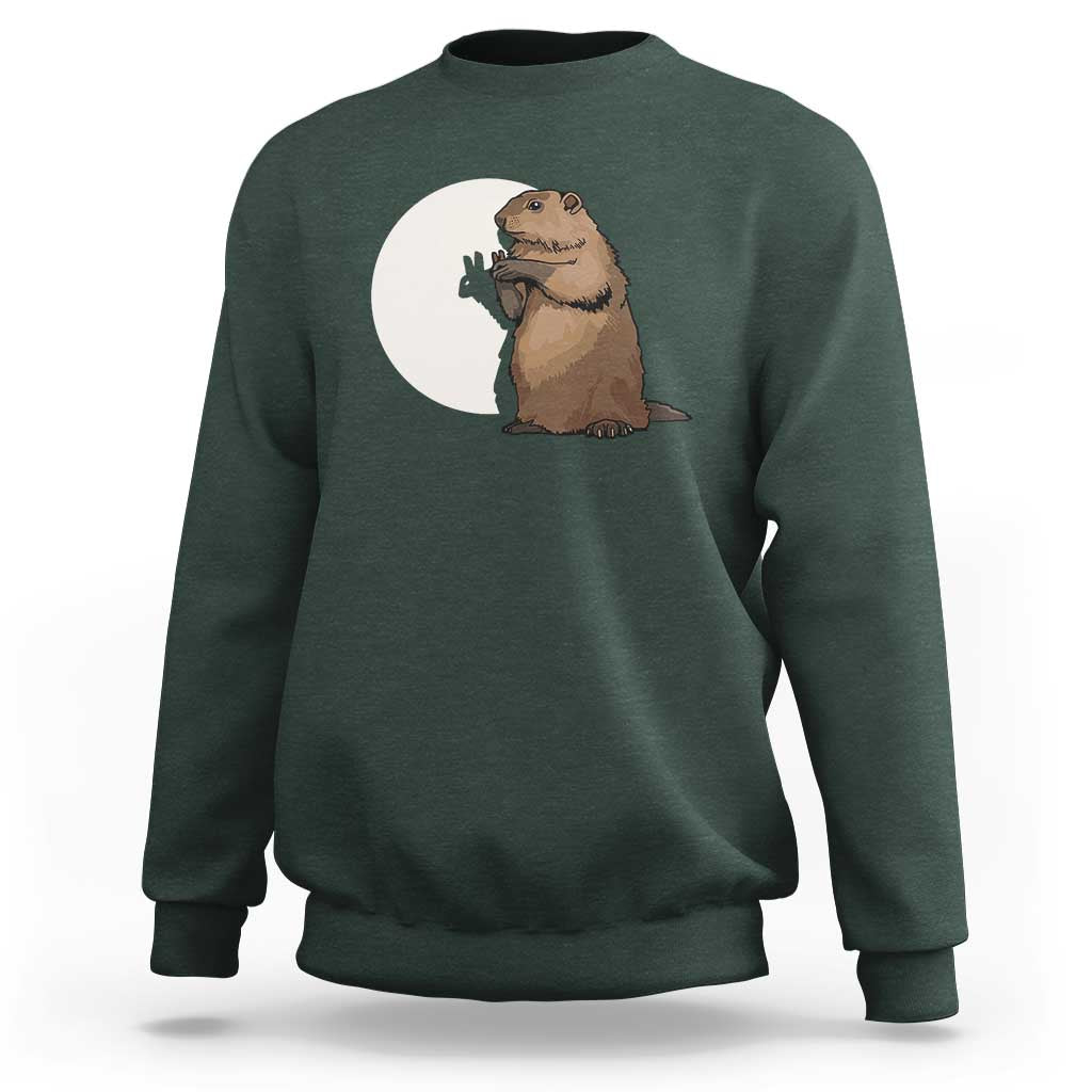 Groundhog Shadow Meteorlogy Sweatshirt Woodchuck Puppet Funny Gift