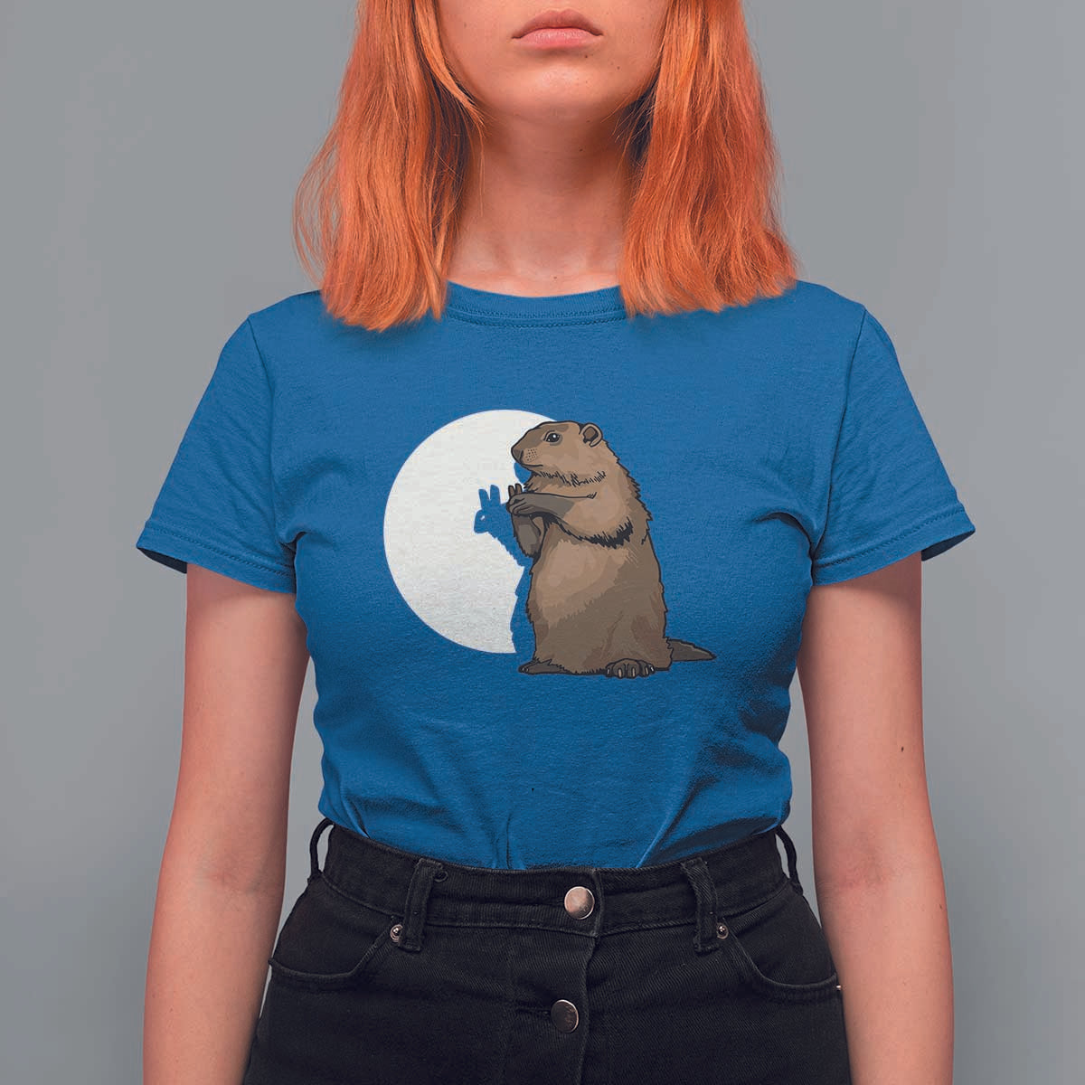 Groundhog Shadow Meteorlogy T Shirt For Women Woodchuck Puppet Funny Gift