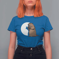 Groundhog Shadow Meteorlogy T Shirt For Women Woodchuck Puppet Funny Gift