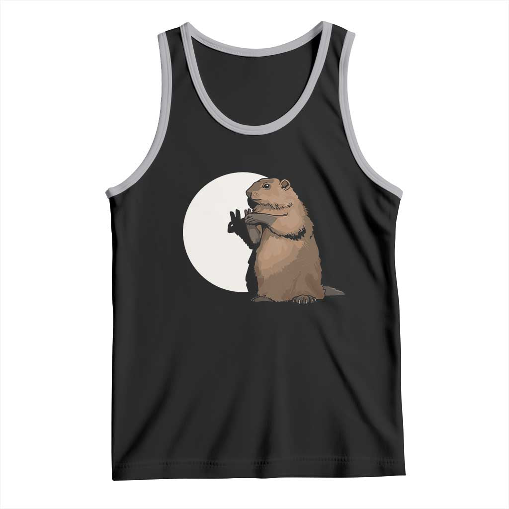 Groundhog Shadow Meteorlogy Tank Top Woodchuck Puppet Funny Gift