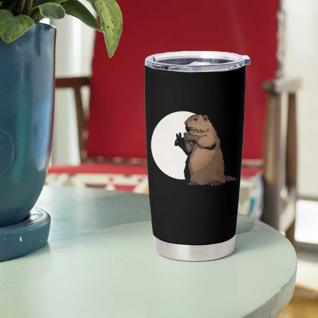 Groundhog Shadow Meteorlogy Tumbler Cup Woodchuck Puppet Funny Gift