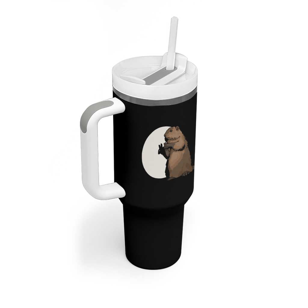 Groundhog Shadow Meteorlogy Tumbler With Handle Woodchuck Puppet Funny Gift