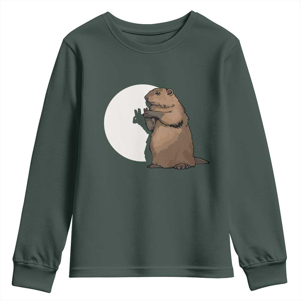 Groundhog Shadow Meteorlogy Youth Sweatshirt Woodchuck Puppet Funny Gift