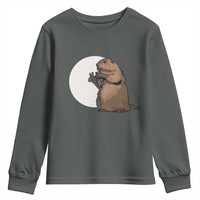 Groundhog Shadow Meteorlogy Youth Sweatshirt Woodchuck Puppet Funny Gift