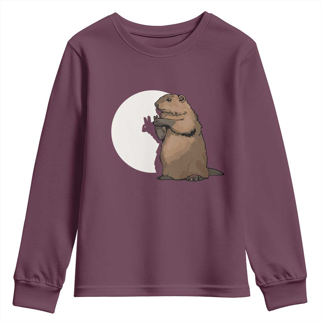 Groundhog Shadow Meteorlogy Youth Sweatshirt Woodchuck Puppet Funny Gift