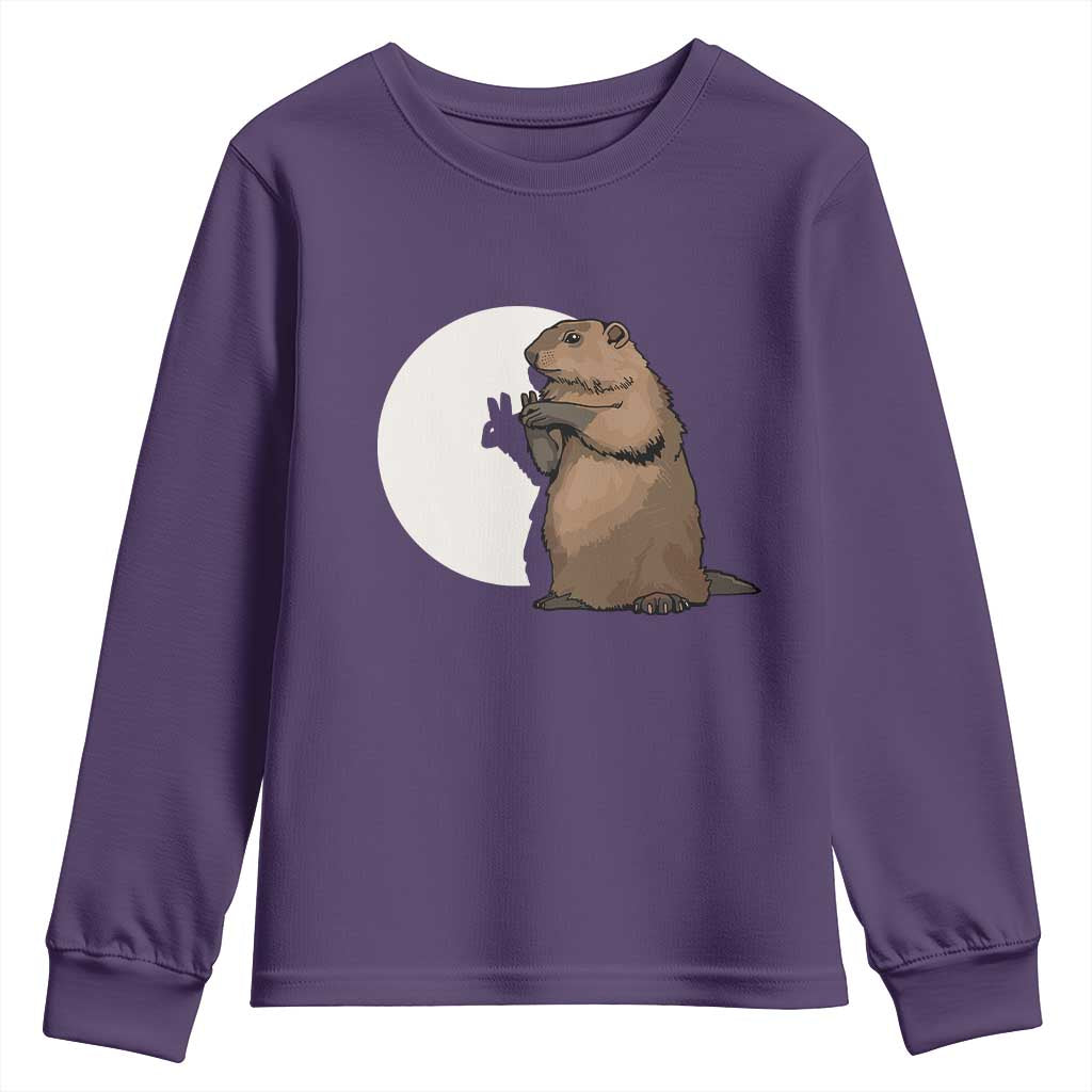 Groundhog Shadow Meteorlogy Youth Sweatshirt Woodchuck Puppet Funny Gift