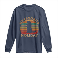 Groundhog Day Long Sleeve Shirt My Favorite Holiday Ground Hog Shadow Retro Sunset