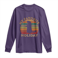 Groundhog Day Long Sleeve Shirt My Favorite Holiday Ground Hog Shadow Retro Sunset