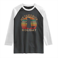 Groundhog Day Raglan Shirt My Favorite Holiday Ground Hog Shadow Retro Sunset