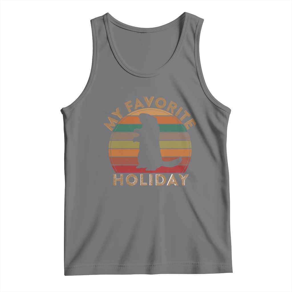 Groundhog Day Tank Top My Favorite Holiday Ground Hog Shadow Retro Sunset